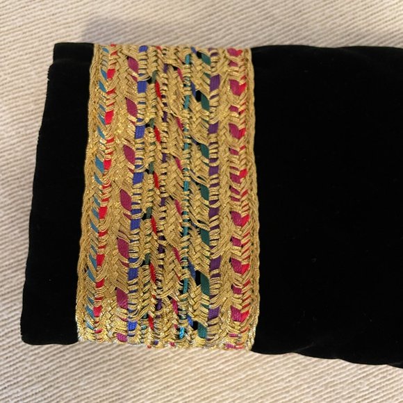 Talbot Black Quilted Velvet Jacket with Embroidered Cuffs - Picture 5 of 9